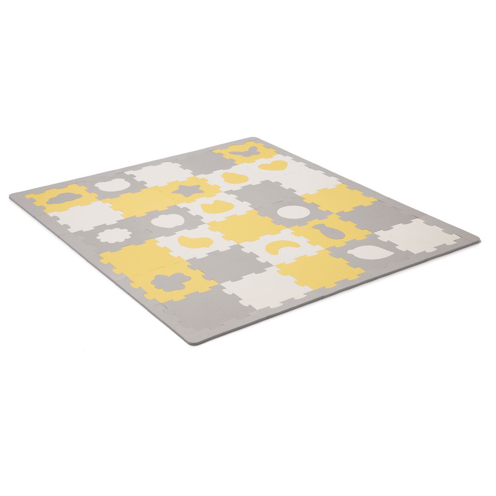 Kinderkraft - Mata Puzzle Luno Shapes Mat 30pcs - Yellow