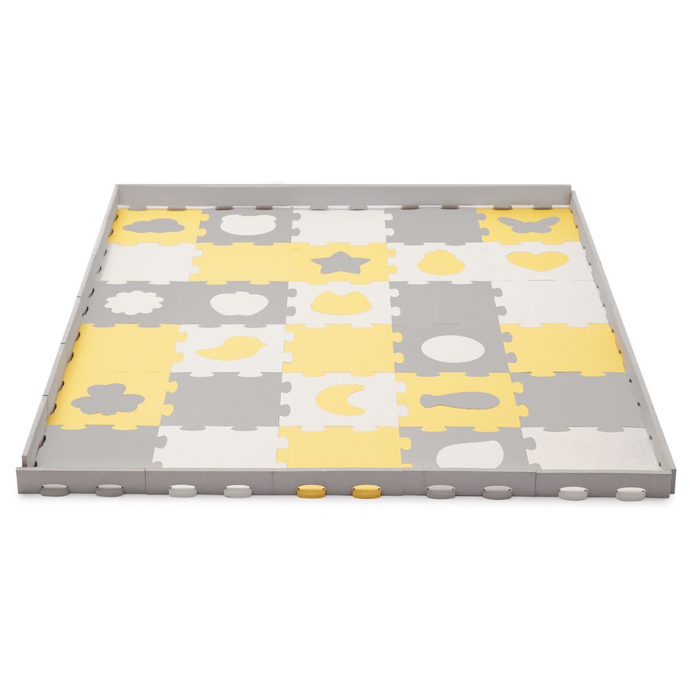 Kinderkraft - Mata Puzzle Luno Shapes Mat 30pcs - Yellow
