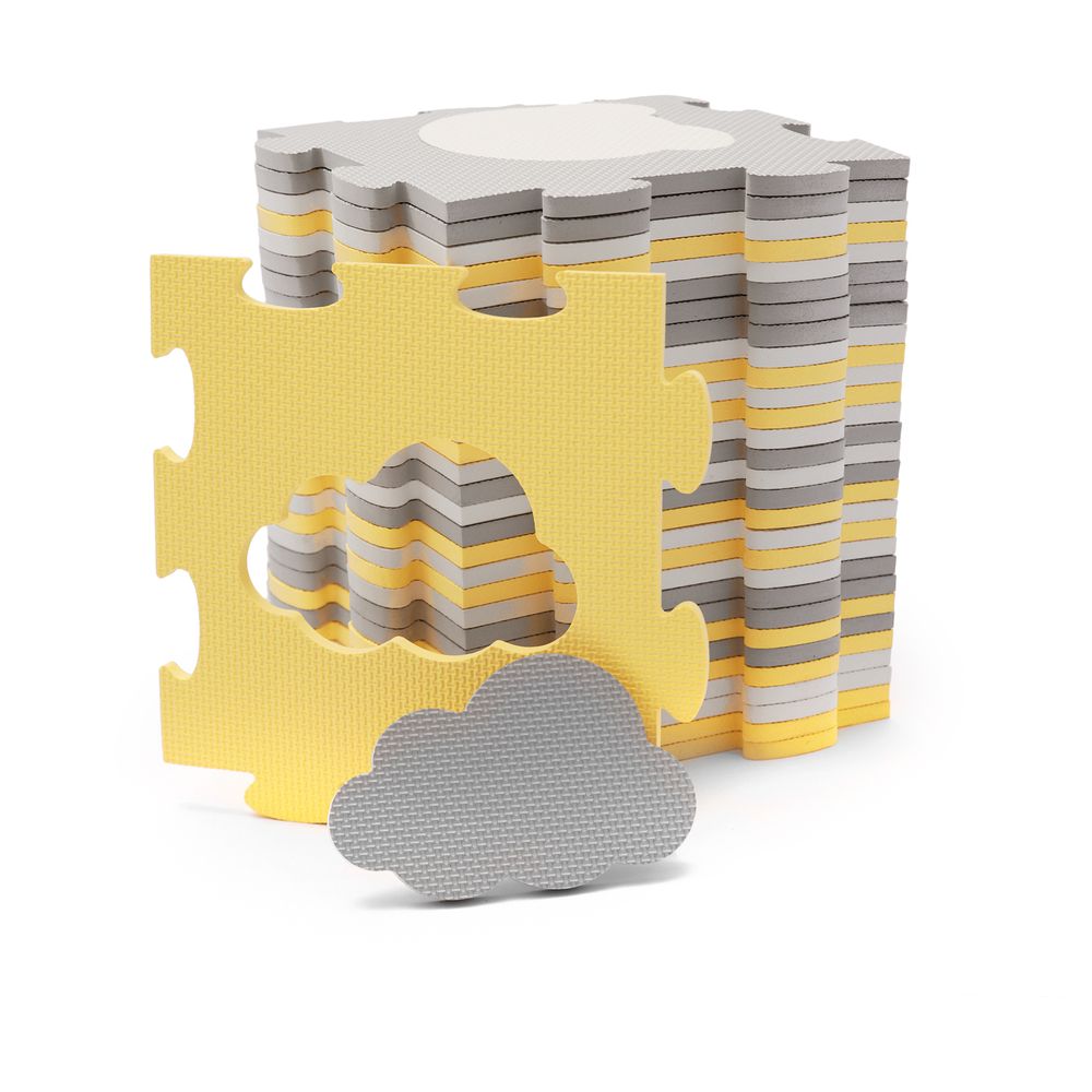 Kinderkraft - Mata Puzzle Luno Shapes Mat 30pcs - Yellow