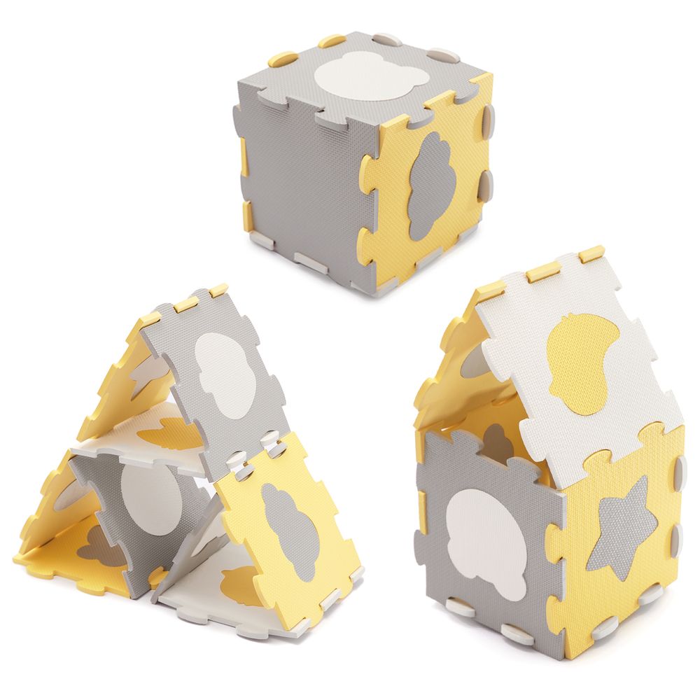 Kinderkraft - Mata Puzzle Luno Shapes Mat 30pcs - Yellow