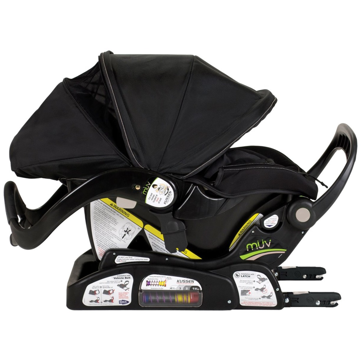Babytrend Kussen Infant Car Seat - 0+ Months, 5-Point Safety Harness, Adjustable Headrest, EPS Foam, Mystic Black