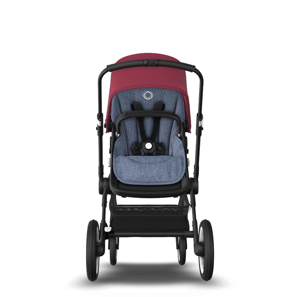 Bugaboo Fox Complete Stroller BLACK BLUE MELANGE RUBY RED Babystore.ae