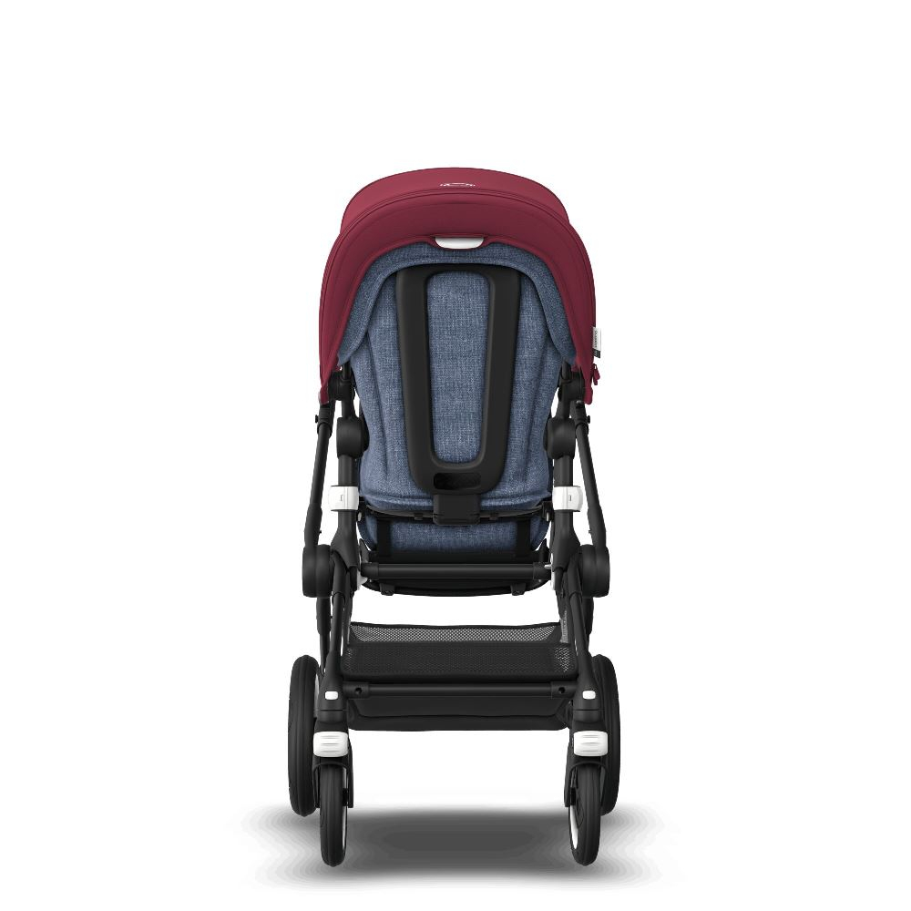 Bugaboo Fox Complete Stroller BLACK BLUE MELANGE RUBY RED Babystore.ae