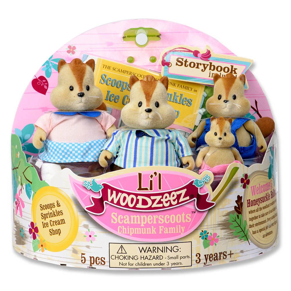 Lil Woodzeez - Chipmunk Family - Playset