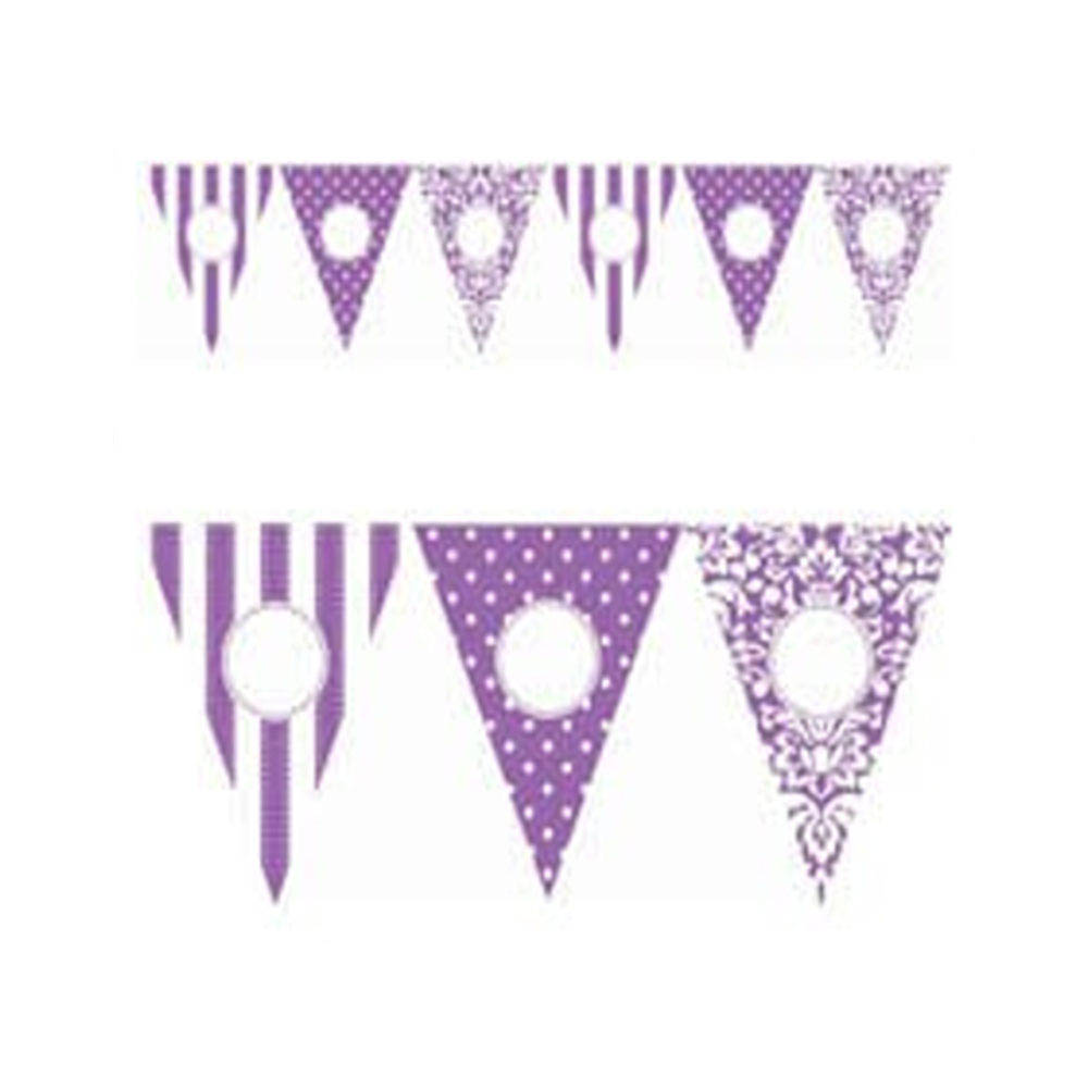 Amscan - Lilac Personalized Pennant Banner Contains: 24 Paper Pennants