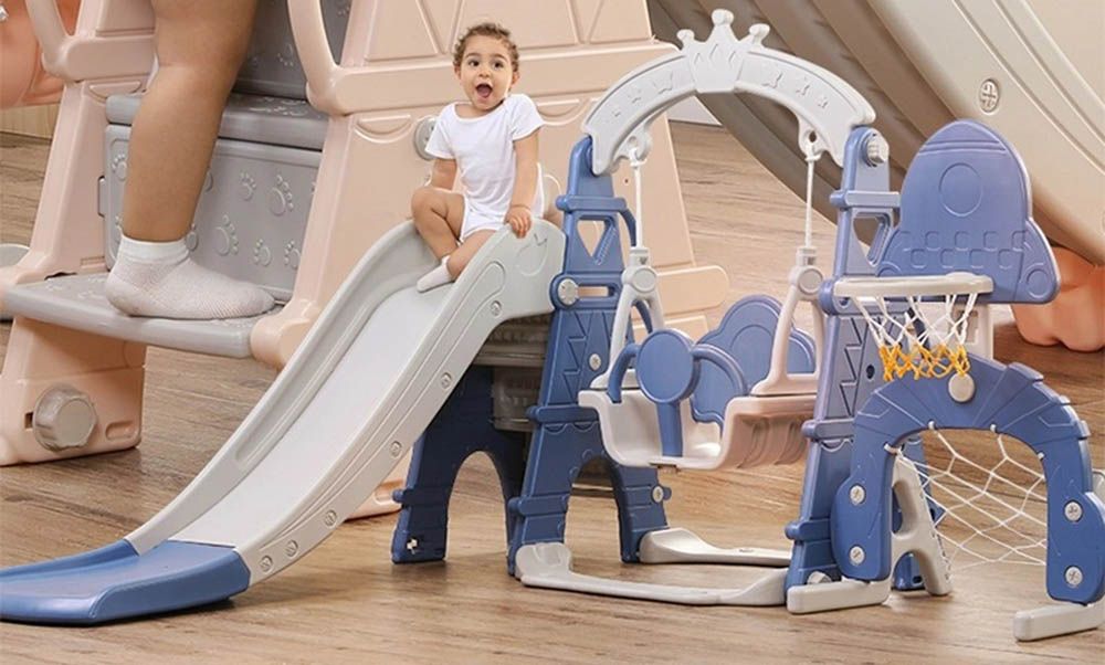 Little Angel - Kids Toys Slide And Swing - Blue