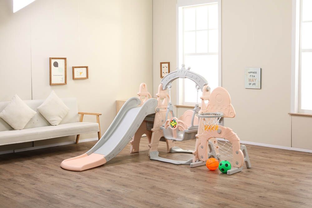 Little Angel - Kids Toys Slide And Swing - Red