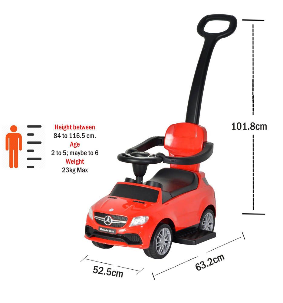 Little Angel - Mercedes-Amg Gle 63 - 3 In 1 Activity Ride-On - Red