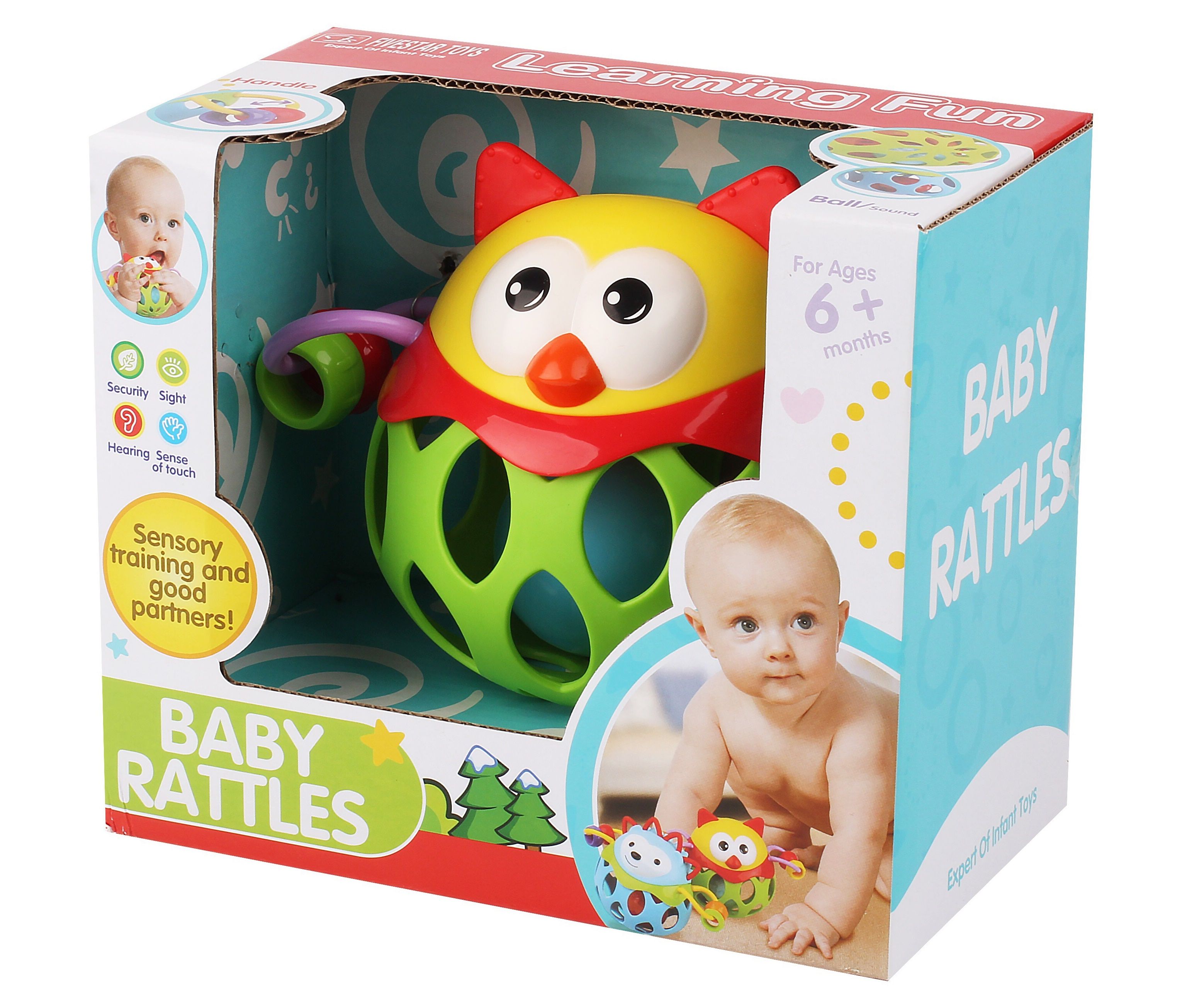 Little Angel - Soft Rubber Ball Rattle - Green