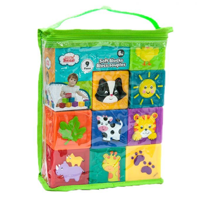Little Hero Soft Blocks with color deco - 9pcs