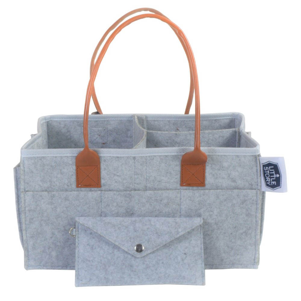 Little Story - Diaper Caddy + Travel Pouch Medium - Grey