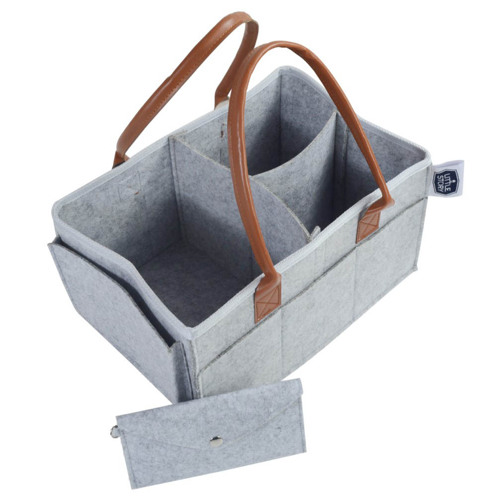Little Story - Diaper Caddy + Travel Pouch Medium - Grey