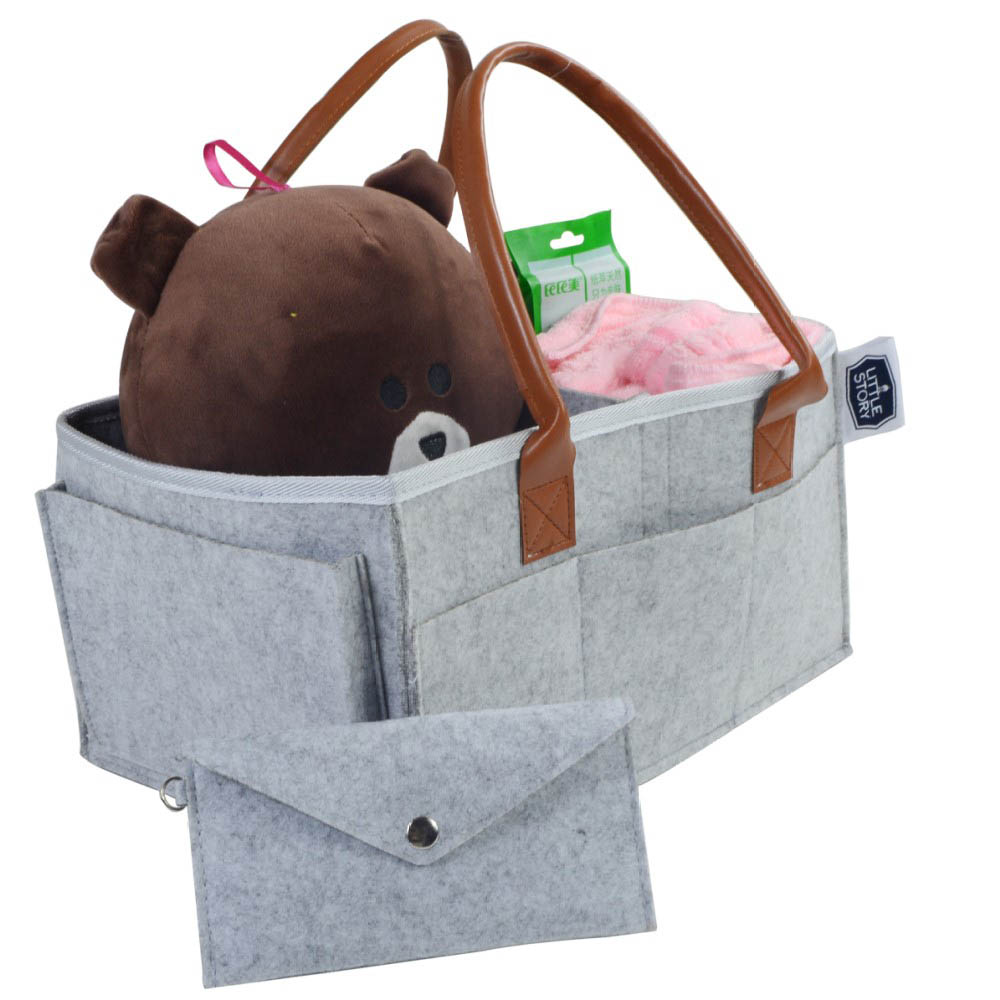 Little Story - Diaper Caddy + Travel Pouch Medium - Grey