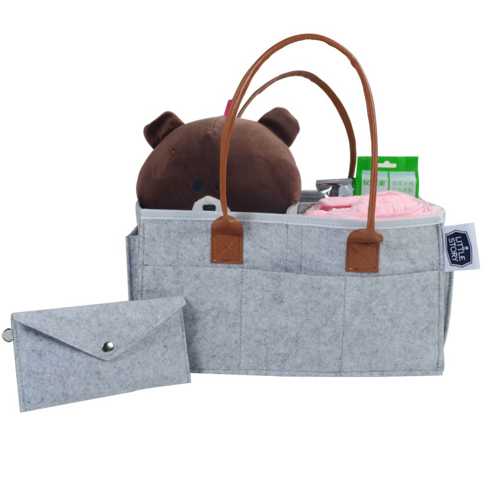Little Story - Diaper Caddy + Travel Pouch Medium - Grey