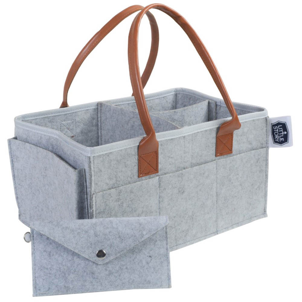 Little Story - Diaper Caddy + Travel Pouch Medium - Grey