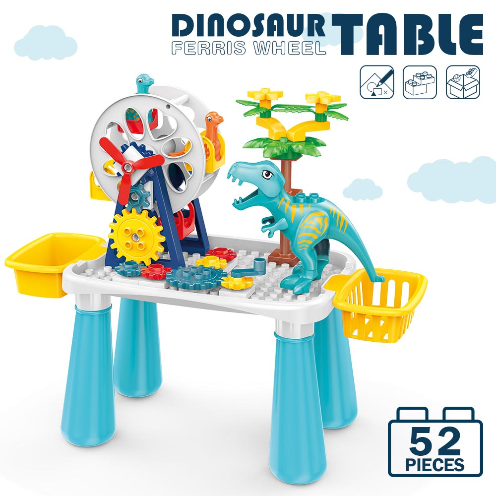 Little Story - DIY Dinosaur Ferris Wheels Blocks Table(52pcs), STEM Series - Multicolor