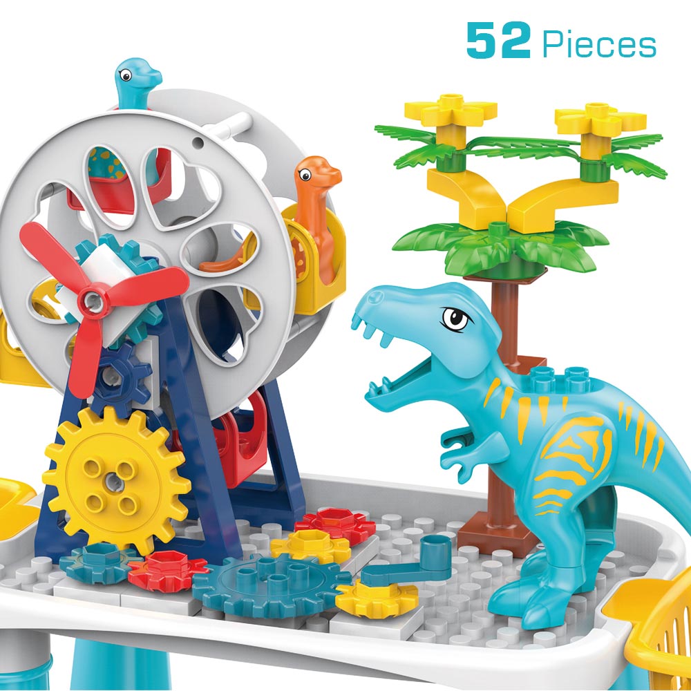 Little Story - DIY Dinosaur Ferris Wheels Blocks Table(52pcs), STEM Series - Multicolor