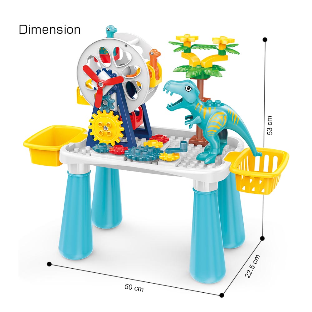 Little Story - DIY Dinosaur Ferris Wheels Blocks Table(52pcs), STEM Series - Multicolor