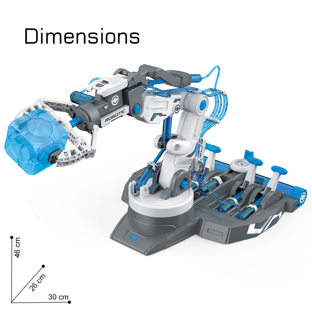 Little Story - DIY Hydraulic Power Principle based 3-IN-1 Mechanical/Robotic Arm Toy (220 Pcs), STEM Series - Grey