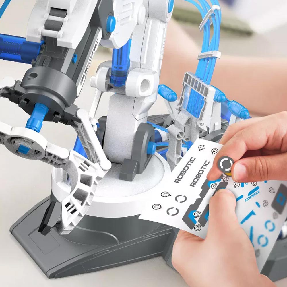 Little Story - DIY Hydraulic Power Principle based 3-IN-1 Mechanical/Robotic Arm Toy (220 Pcs), STEM Series - Grey