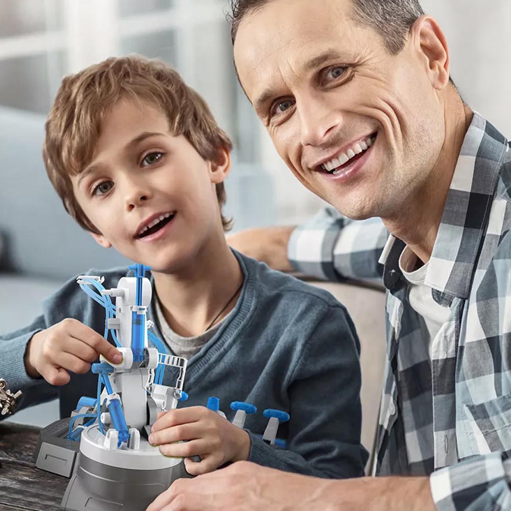 Little Story - DIY Hydraulic Power Principle based 3-IN-1 Mechanical/Robotic Arm Toy (220 Pcs), STEM Series - Grey