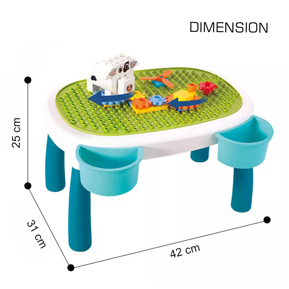 Little Story - DIY Spinning Puzzle Building Blocks Set w/ Stool (35pcs), STEM Series - Multicolor