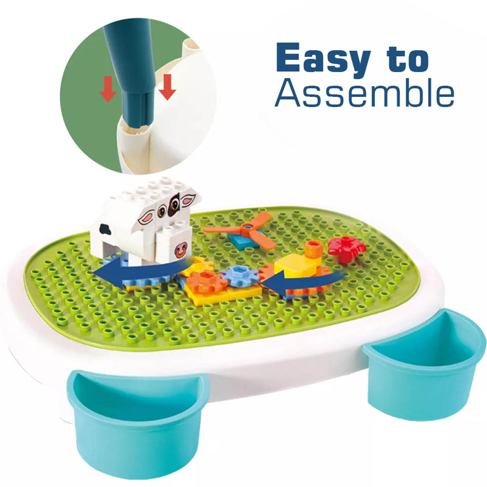 Little Story - DIY Spinning Puzzle Building Blocks Set w/ Stool (35pcs), STEM Series - Multicolor