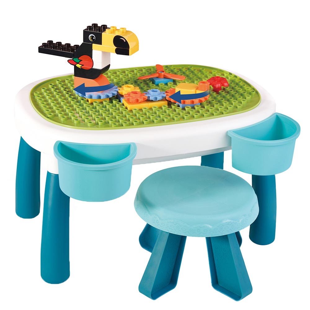 Little Story - DIY Spinning Puzzle Building Blocks Set w/ Stool (35pcs), STEM Series - Multicolor