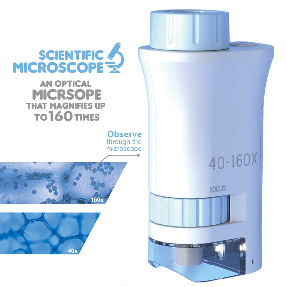 Little Story - Scientific Portable Optical Microscope Toy STEM Series - Blue