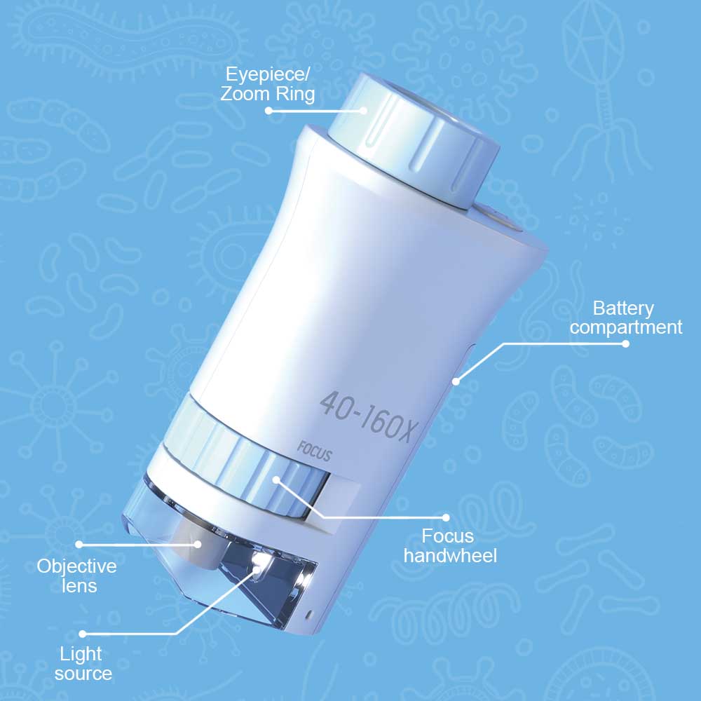 Little Story - Scientific Portable Optical Microscope Toy STEM Series - Blue