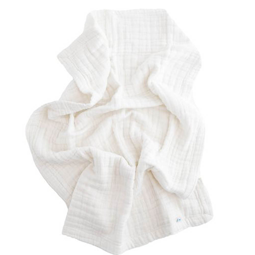 Little Unicorn - Cotton Muslin Baby Blanket - White