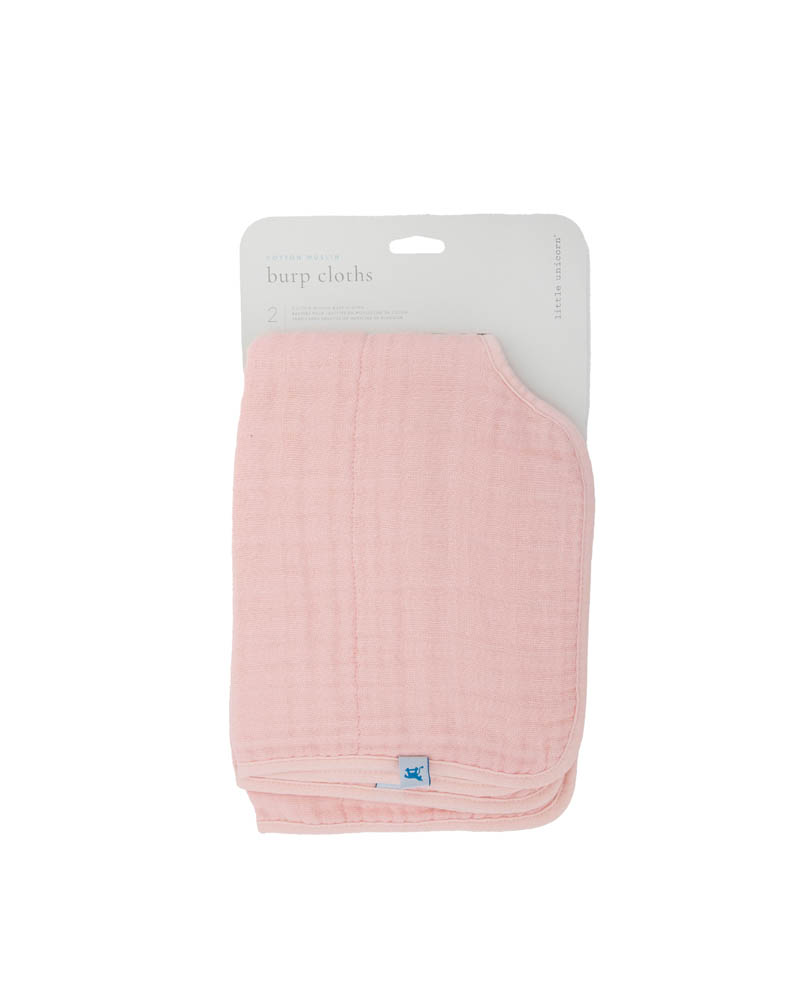 Little Unicorn - Cotton Muslin Burp Cloth 2 Pack - Rose Petal