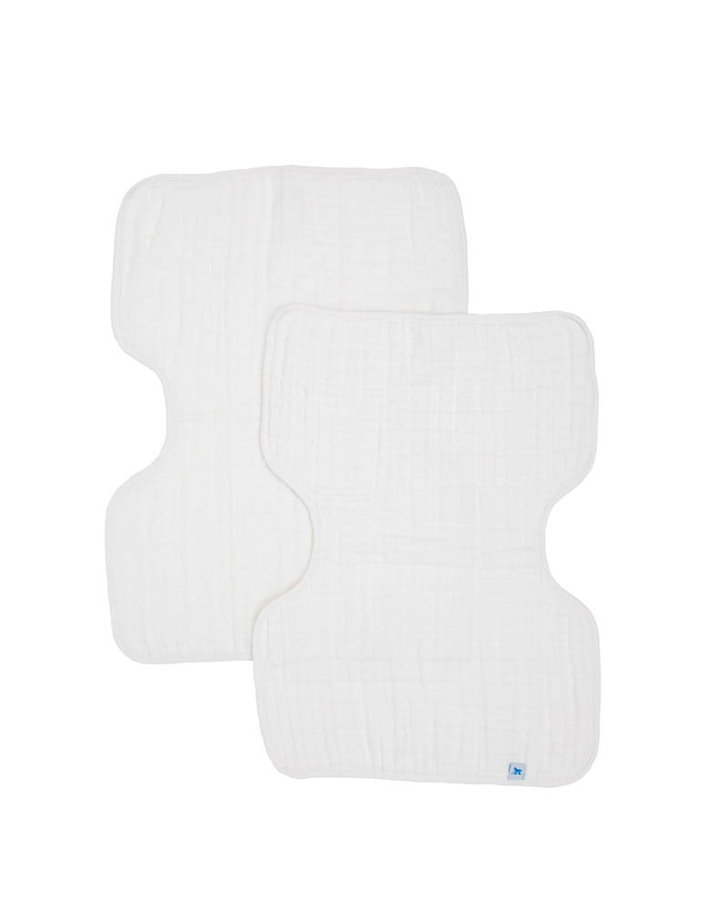 Little Unicorn - Cotton Muslin Burp Cloth 2 Pack - White