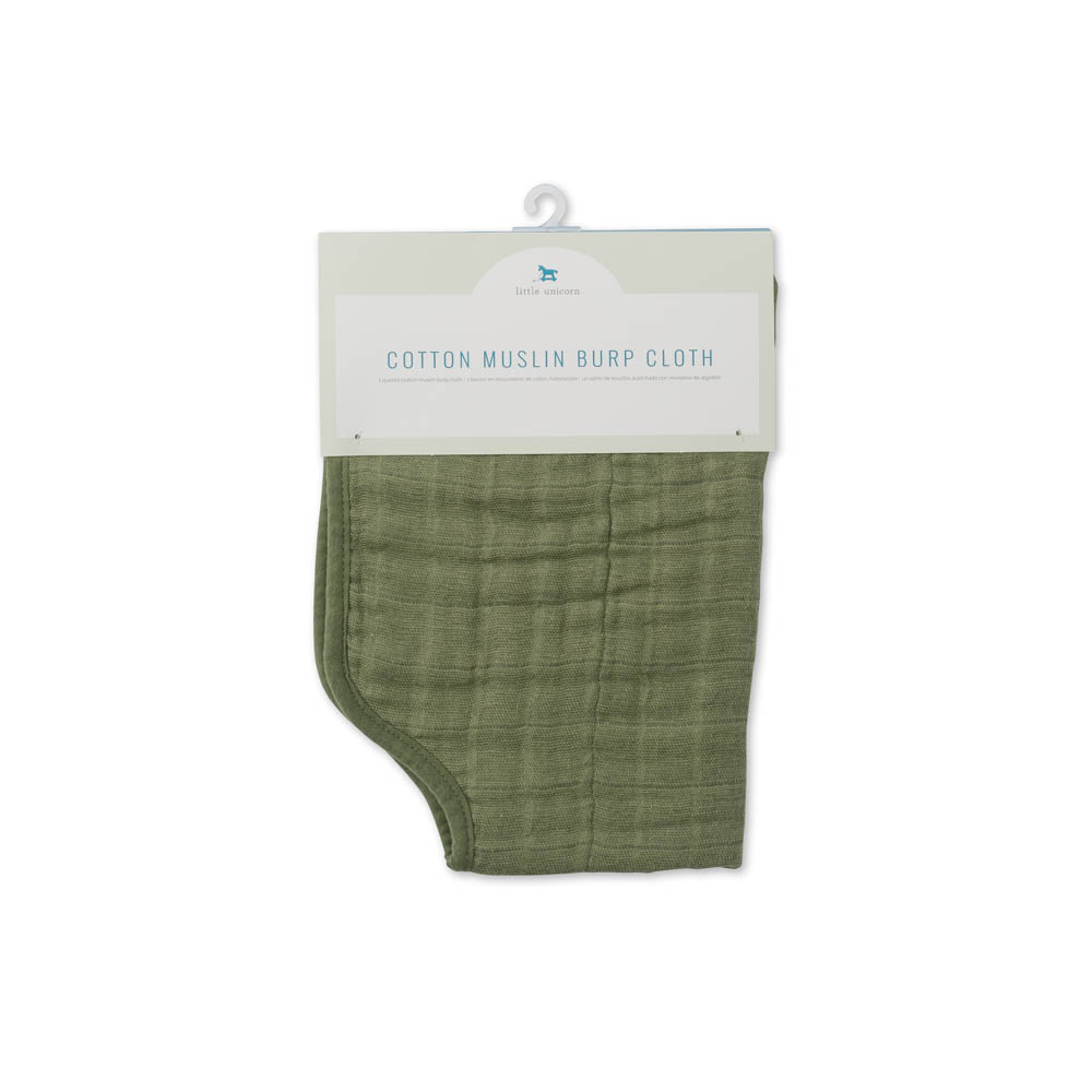 Little Unicorn - Cotton Muslin Burp Cloth - Fern