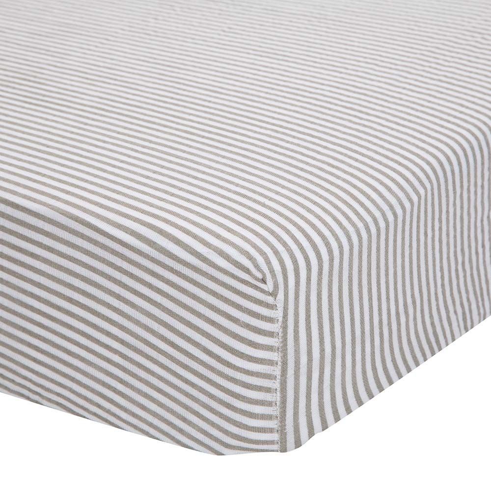 Little Unicorn Cotton Muslin Crib Sheet - Grey Stripe