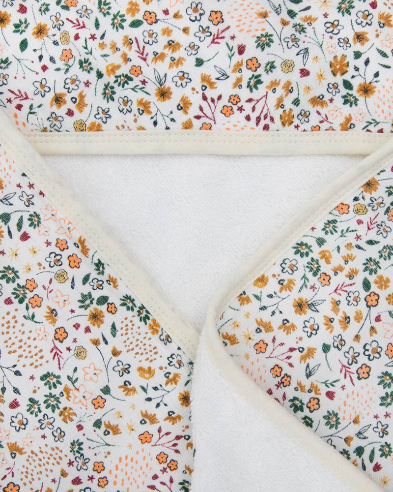 Little Unicorn - Cotton Muslin Hooded Infant Towel - Pressed Petals