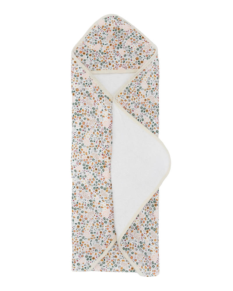 Little Unicorn - Cotton Muslin Hooded Infant Towel - Pressed Petals