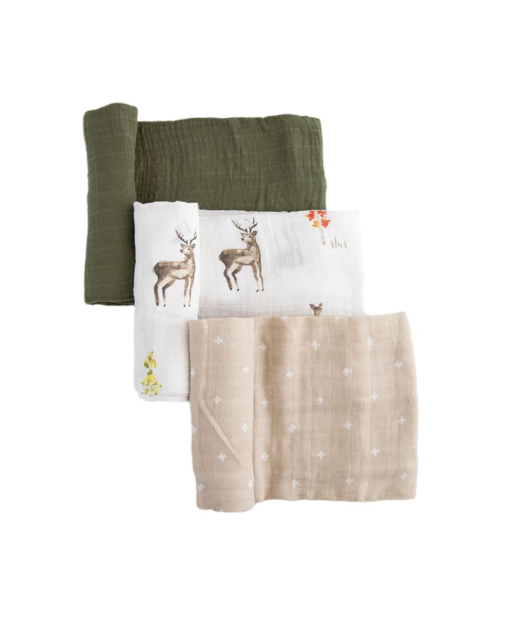 Little Unicorn - Cotton Muslin - Swaddle 3 Pack Set - Oh Deer 2