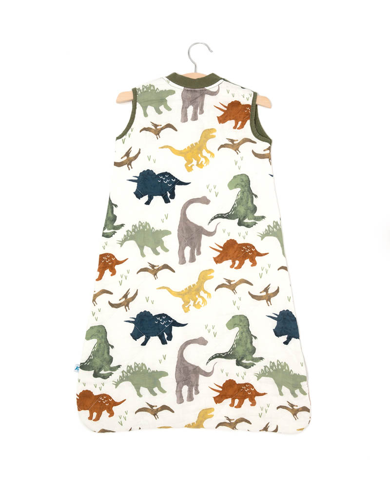 Little Unicorn - Cotton Muslin Quilted Sleep Bag Large - Dino Friends