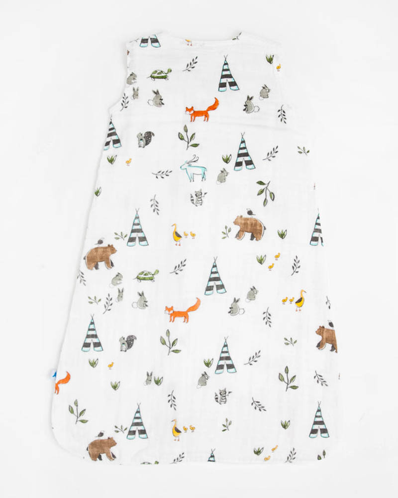 Little Unicorn - Cotton Muslin Quilted Sleep Bag Large - Forest Friends