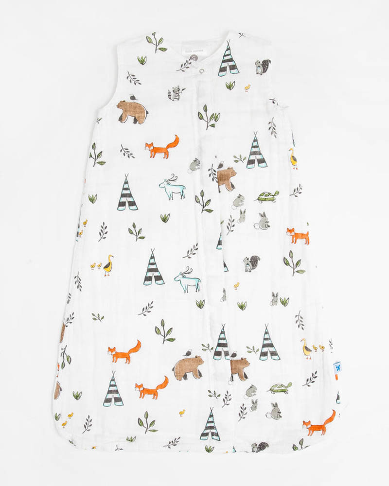 Little Unicorn - Cotton Muslin Quilted Sleep Bag Large - Forest Friends