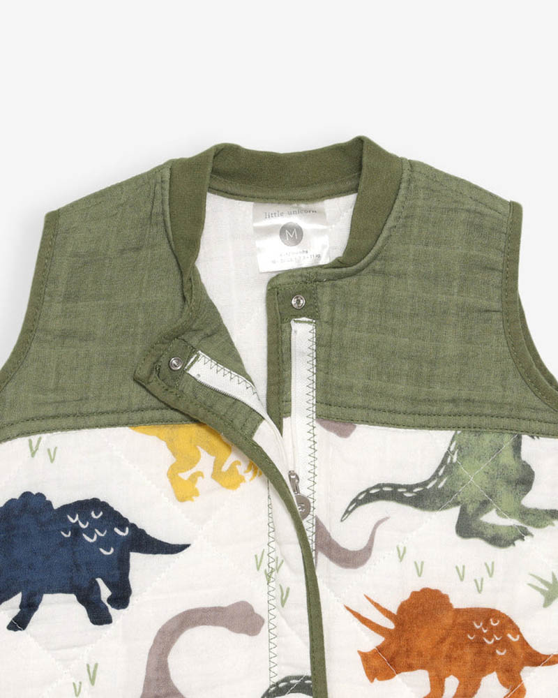 Little Unicorn - Cotton Muslin Quilted Sleep Bag Medium - Dino Friends