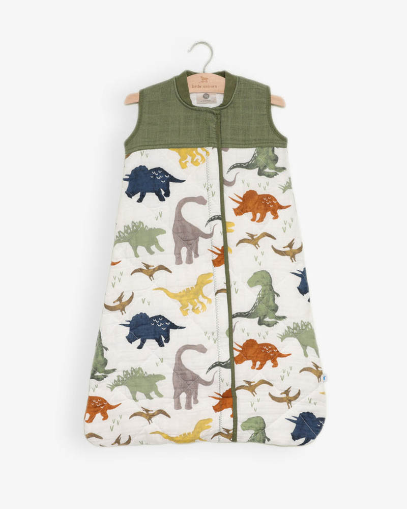 Little Unicorn - Cotton Muslin Quilted Sleep Bag Medium - Dino Friends
