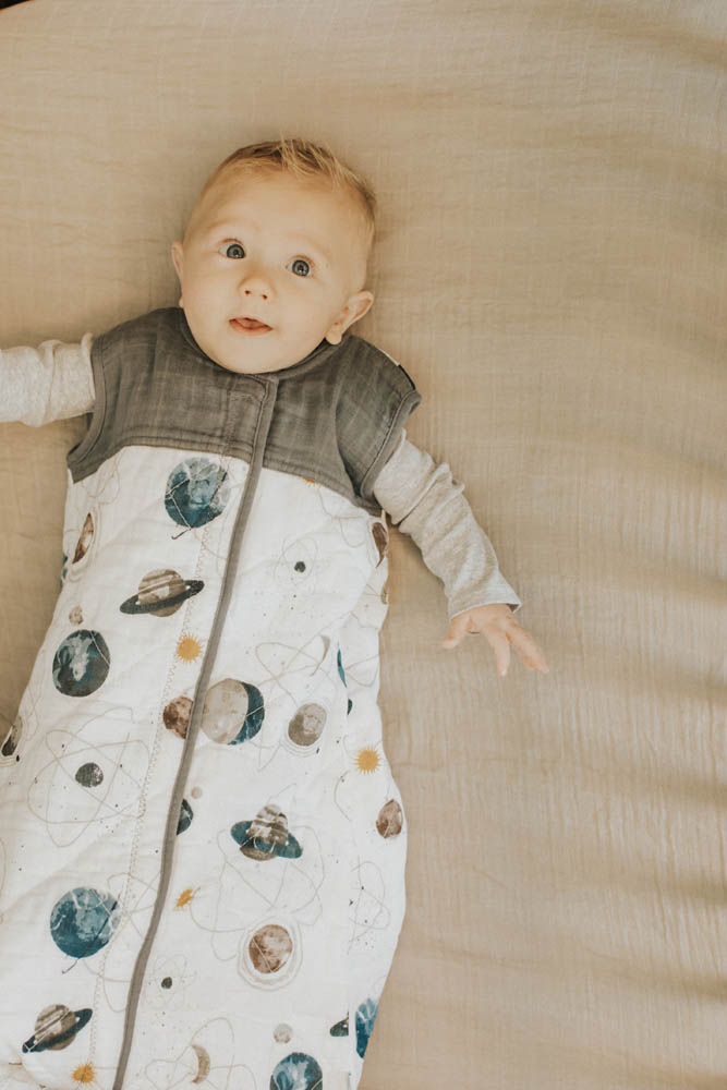 Little Unicorn - Cotton Muslin Quilted Sleep Bag Medium - Planetary