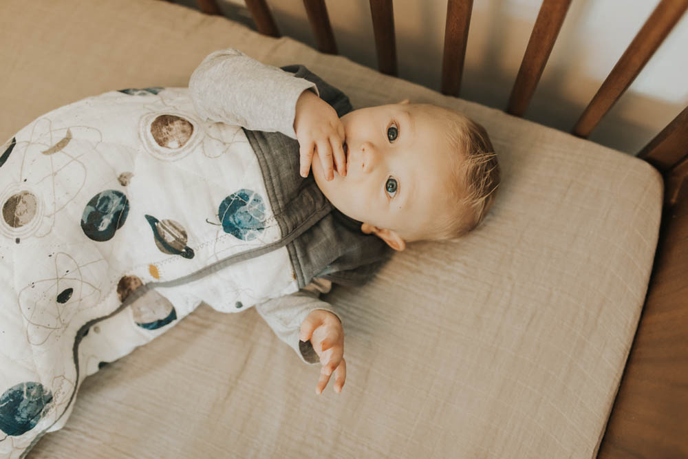 Little Unicorn - Cotton Muslin Quilted Sleep Bag Medium - Planetary