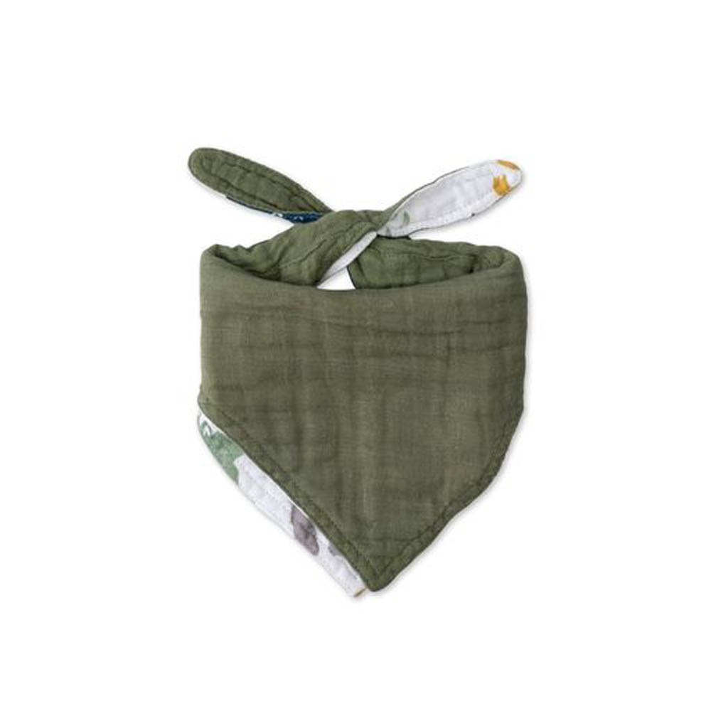 Little Unicorn - Cotton Muslin Reversible Bandana Bib - Dino Friends