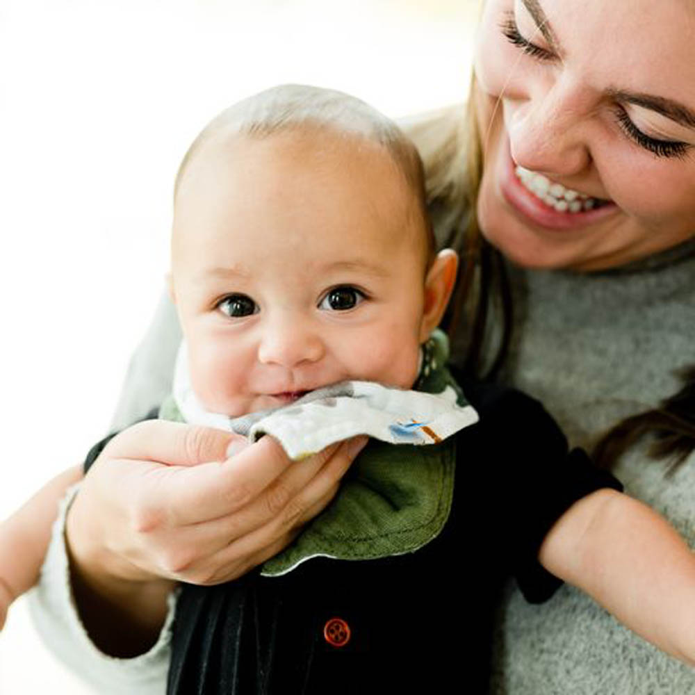 Little Unicorn - Cotton Muslin Reversible Bandana Bib - Dino Friends