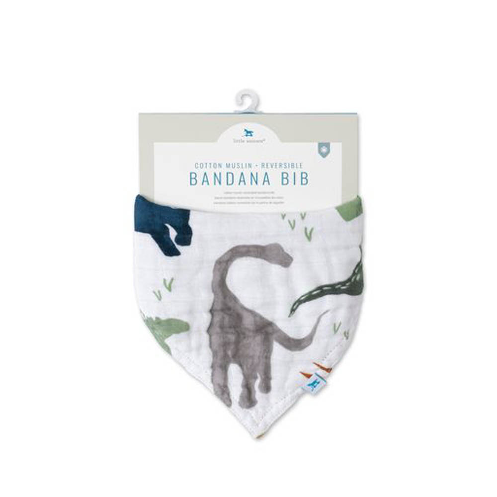 Little Unicorn - Cotton Muslin Reversible Bandana Bib - Dino Friends