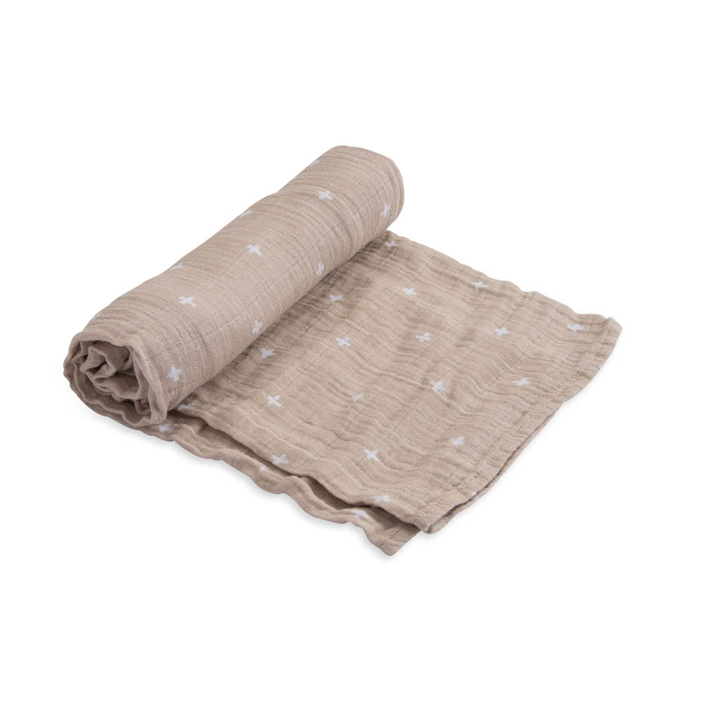 Little Unicorn - Cotton Muslin Single Swaddle - Taupe Cross