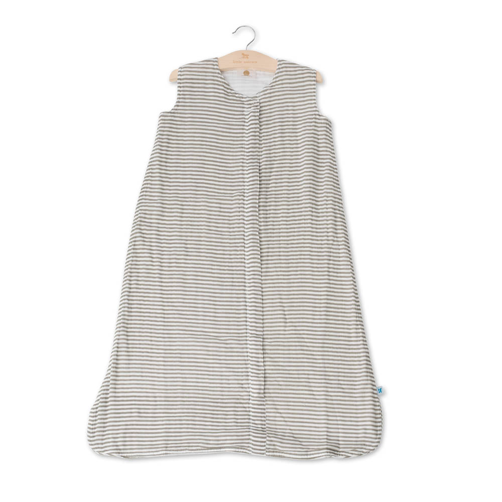 Little Unicorn - Cotton Muslin Sleep Bag Large - Grey Stripe